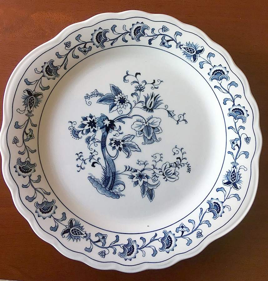 Ming Tree Blue (Fine Tableware Backstamp) Handled Cake Plate by Nikko-1