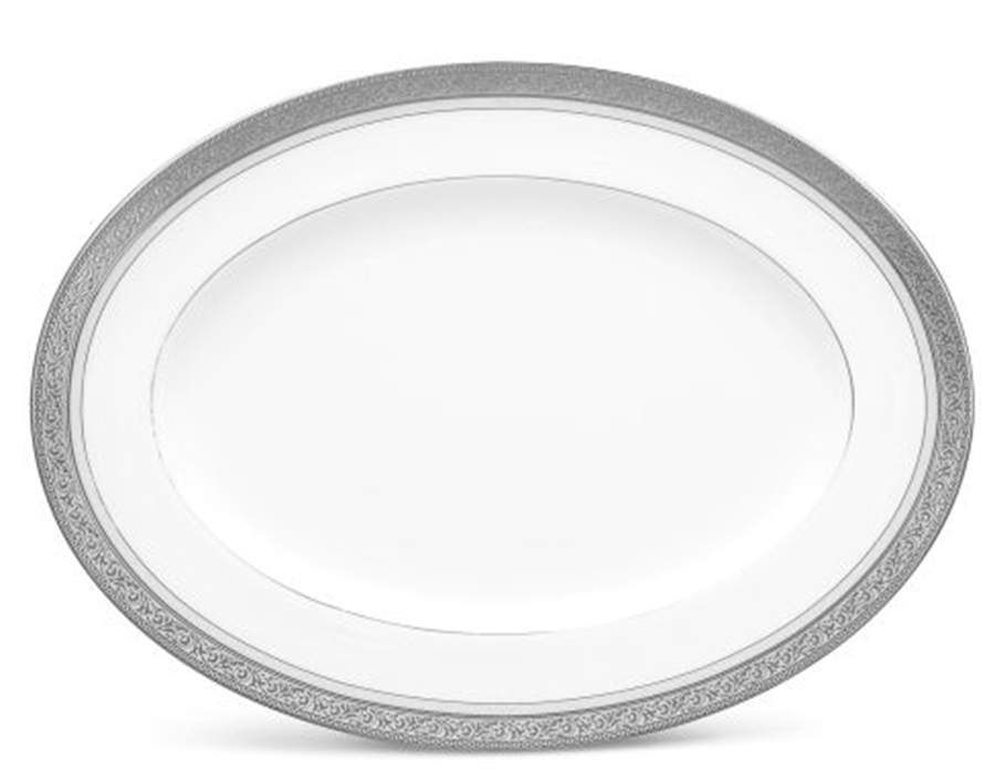 Summit Platinum 12" Oval Serving Platter by Noritake-1