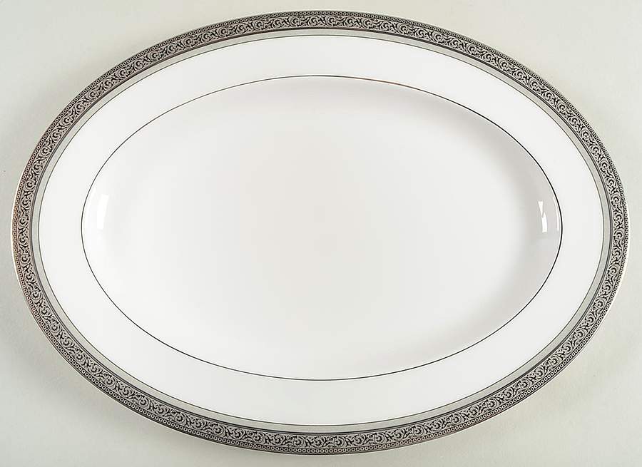 Summit Platinum 14" Oval Serving Platter by Noritake-1