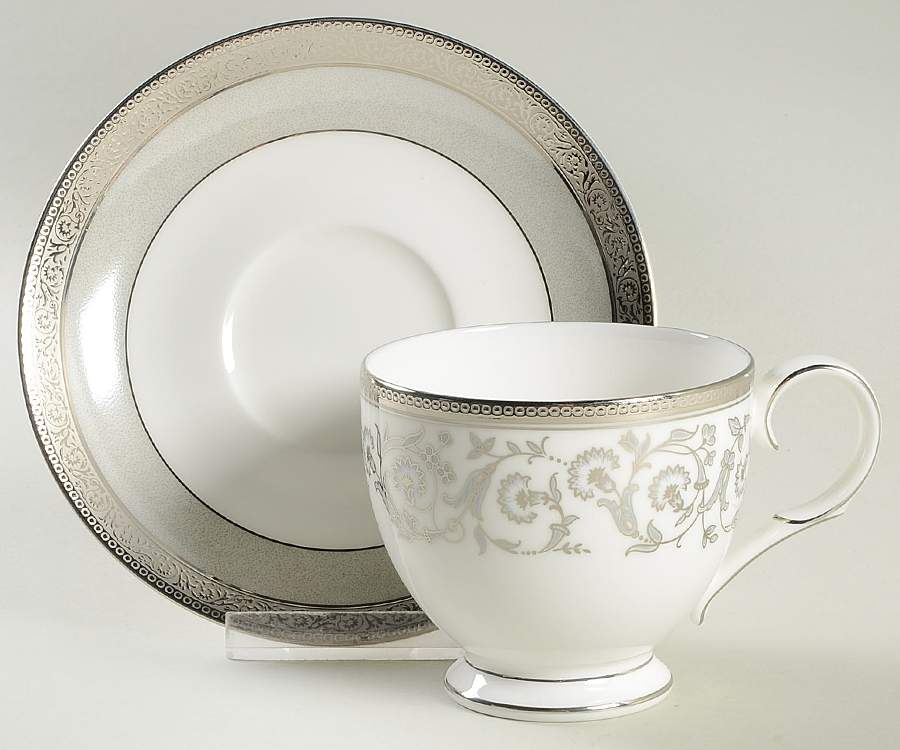 Summit Platinum Footed Cup & Saucer Set by Noritake-1
