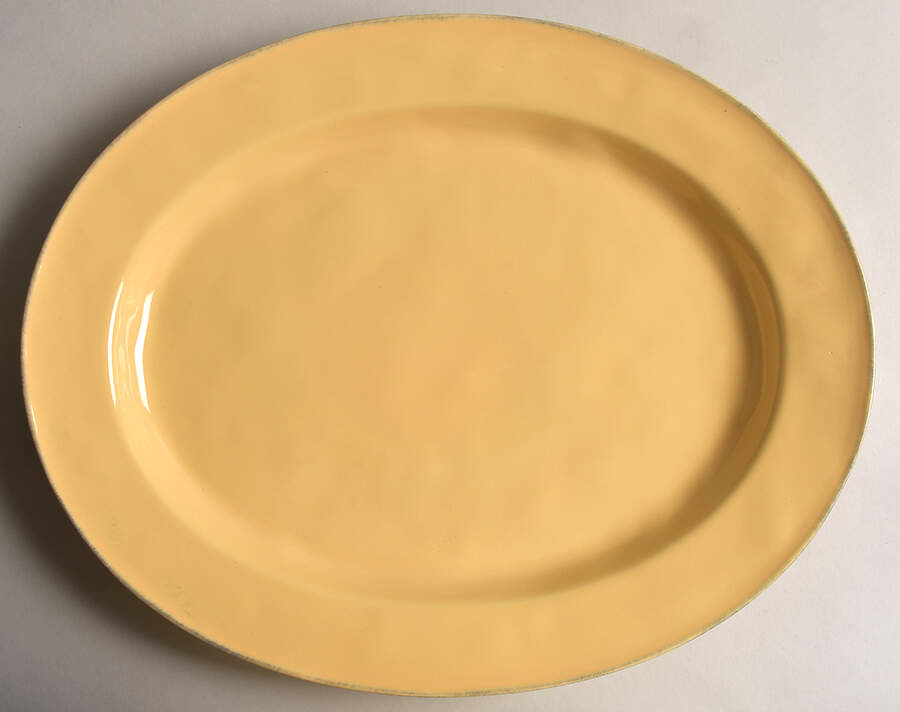 Astoria Yellow 15" Oval Serving Platter by Noble Excellence-1