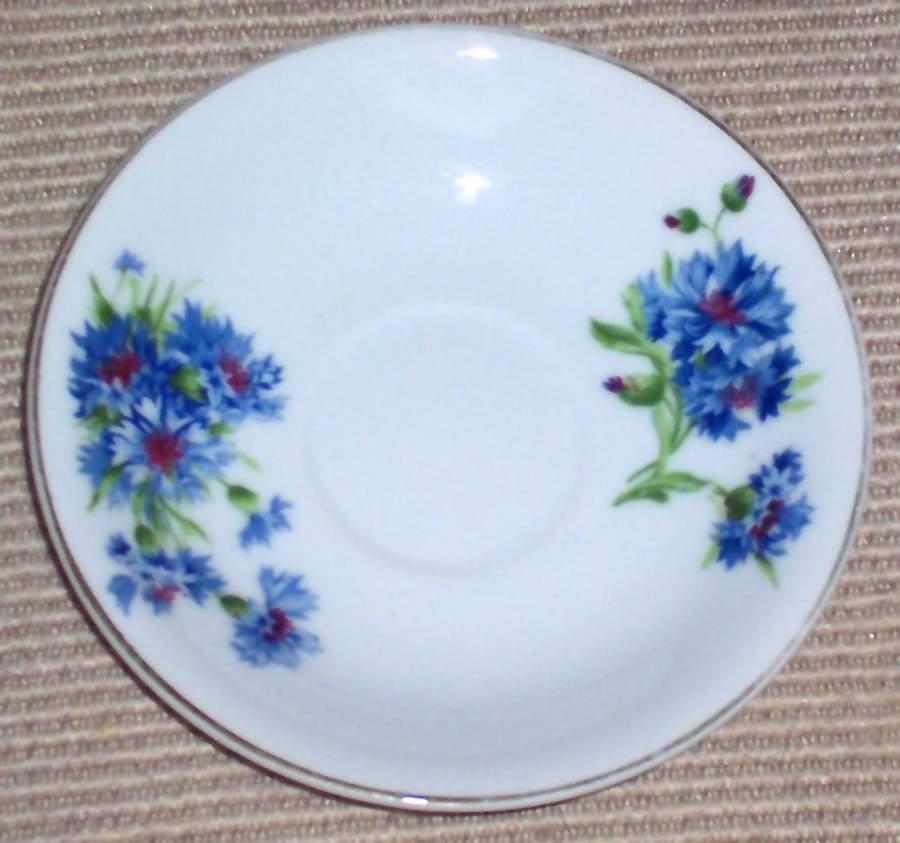 Blue Cornflower Saucer for Demitasse Cup by Norcrest-1