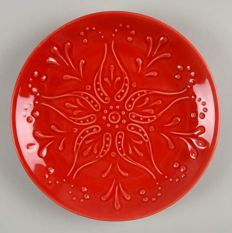 NCE1 Red Salad Plate by Nocal Ceramics, LDA-1