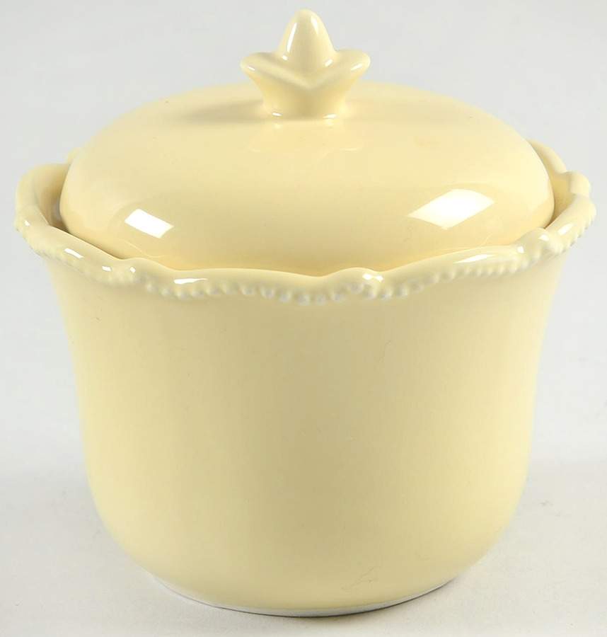 NMH8 Yellow Sugar Bowl & Lid by Nicole Miller Home-1