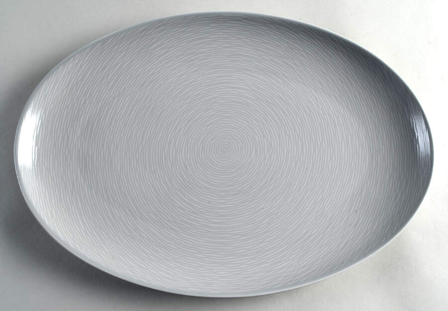 GoG Swirl (Grey on Grey) 16" Oval Serving Platter by Noritake-1