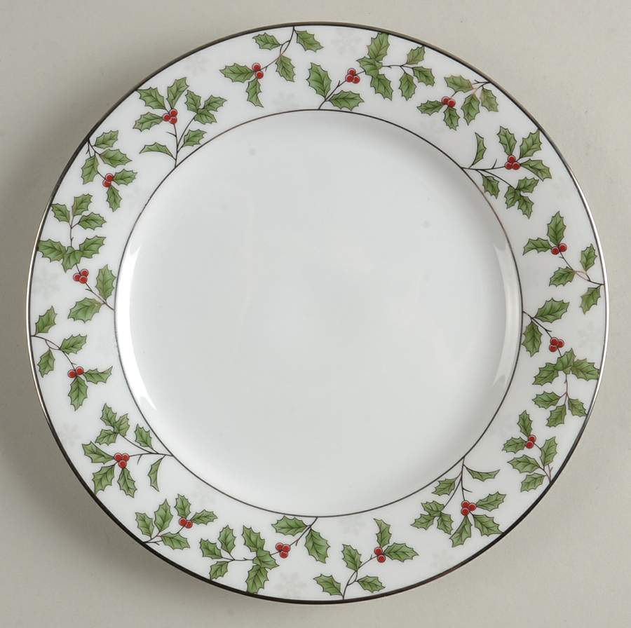 Holly and Berry Platinum Salad Plate by Noritake-1