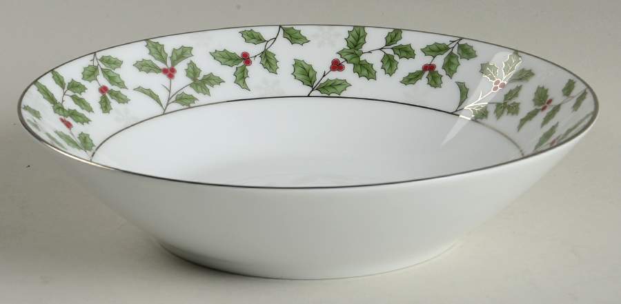 Holly and Berry Platinum Coupe Soup Bowl by Noritake-1