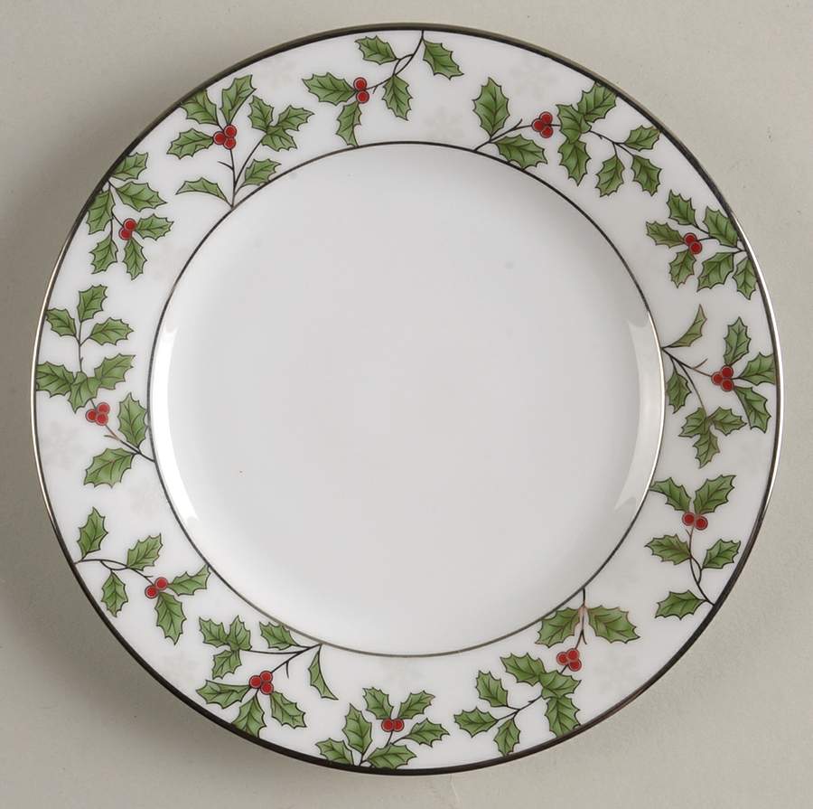 Holly and Berry Platinum Bread & Butter Plate by Noritake-1