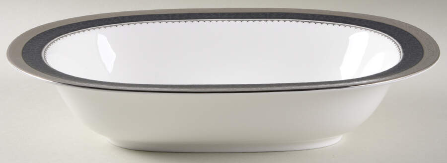 Odessa Cobalt Platinum 10" Oval Vegetable Bowl by Noritake-1