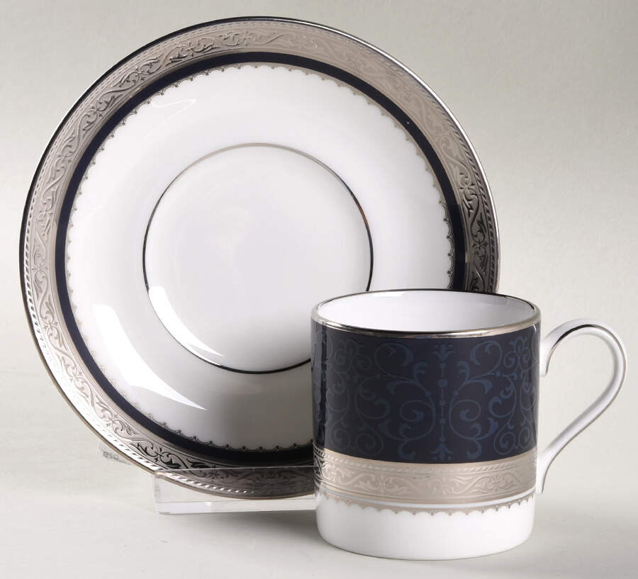 Odessa Cobalt Platinum Flat Demitasse Cup & Saucer Set by Noritake-1