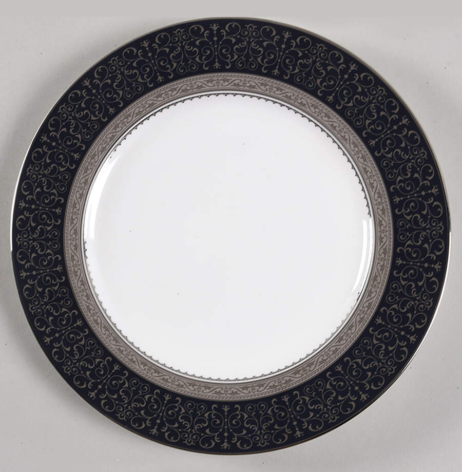 Odessa Cobalt Platinum Accent Luncheon Plate by Noritake-1