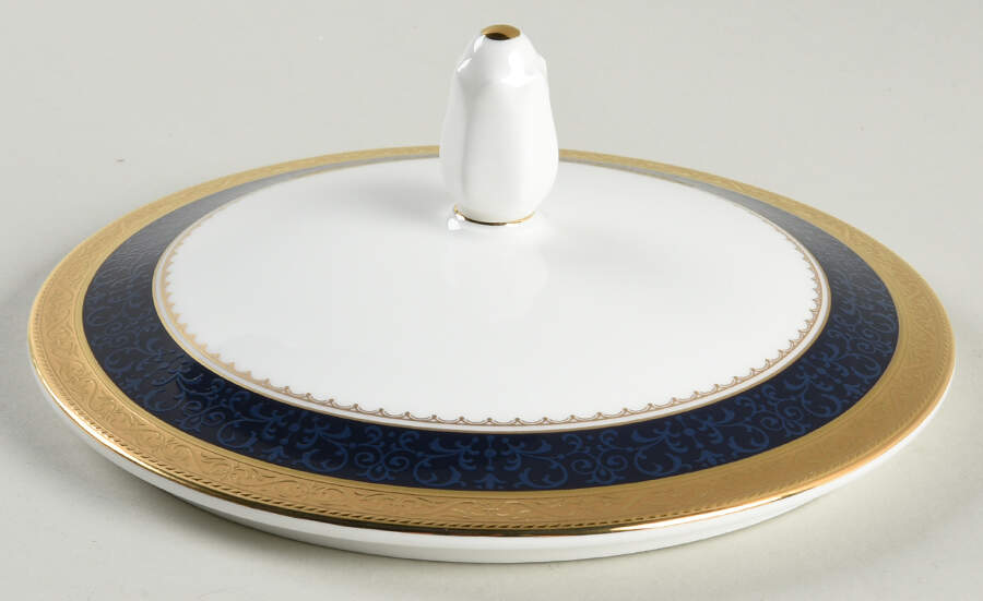 Odessa Cobalt Gold Lid for Round Vegetable by Noritake-1