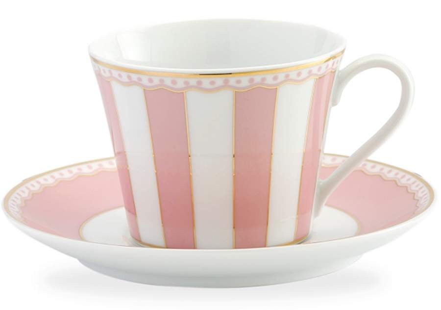 Carnivale Pink Flat Cup & Saucer Set by Noritake-1