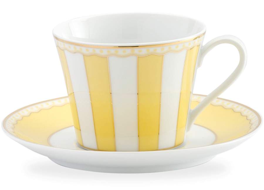 Carnivale Yellow Flat Cup & Saucer Set by Noritake-1