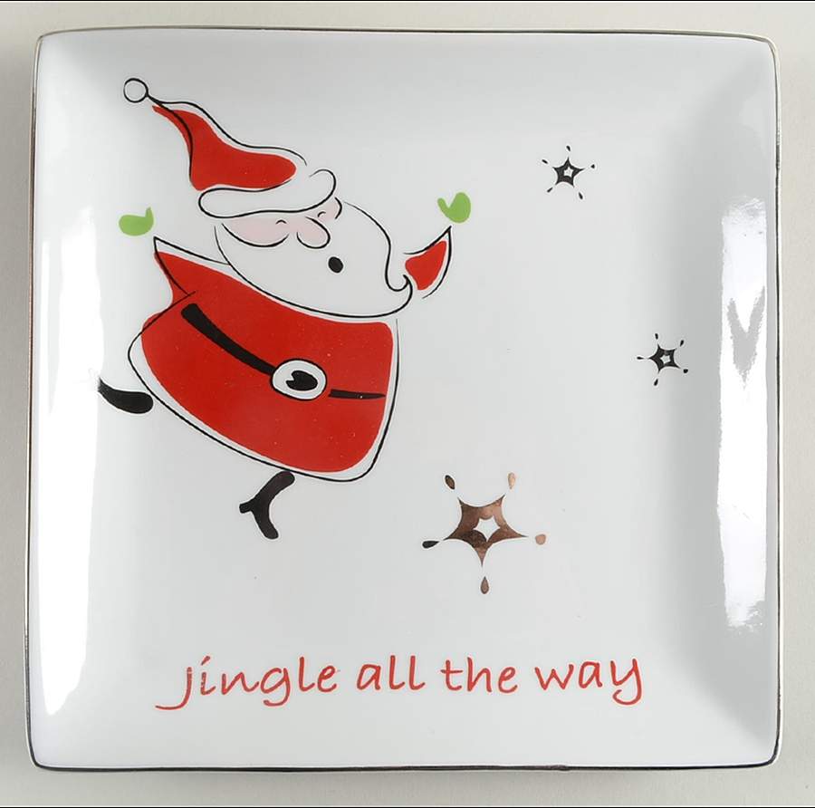 Modern Jingles Square Salad Plate by North Pole Trading Co.-1
