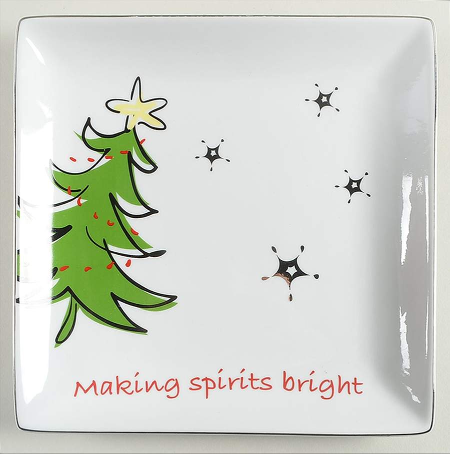 Modern Jingles Square Salad Plate by North Pole Trading Co.-1