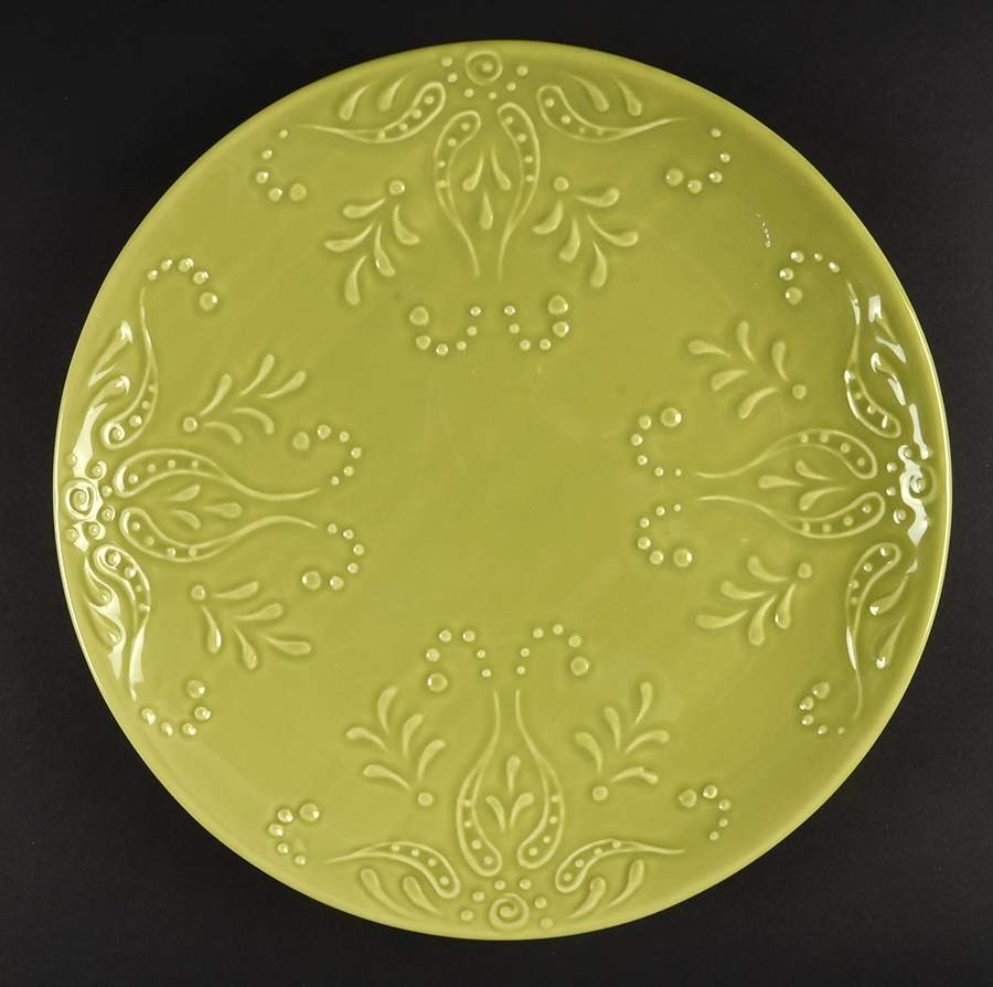NCE1 Chartreuse Dinner Plate by Nocal Ceramics, LDA-1