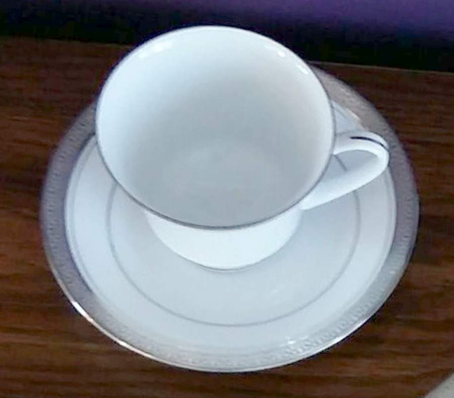 Royal Crest Platinum Footed Cup & Saucer Set by Noritake-1