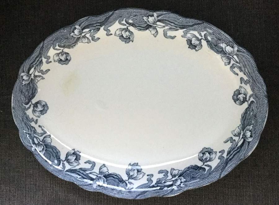 Geneva Blue 14" Oval Serving Platter by New Wharf-1