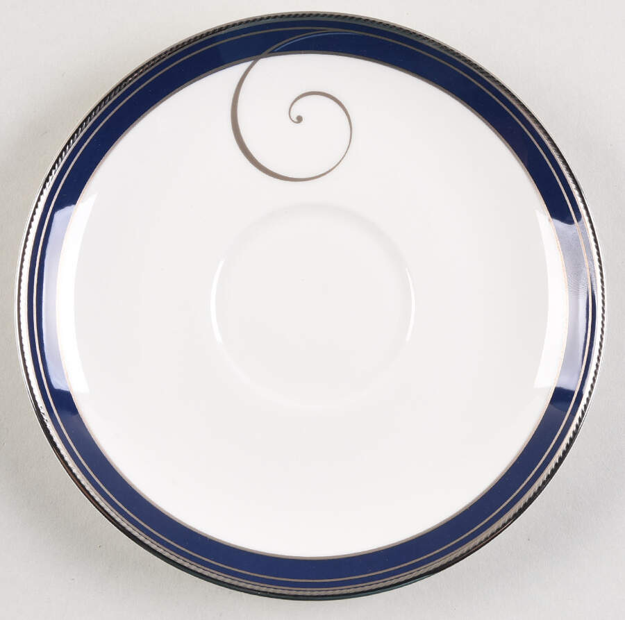 Platinum Wave Indigo Saucer by Noritake-1