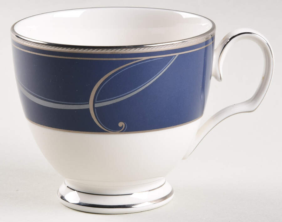 Platinum Wave Indigo Footed Cup by Noritake-1