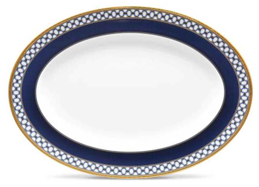 Blueshire 14" Oval Serving Platter by Noritake-1