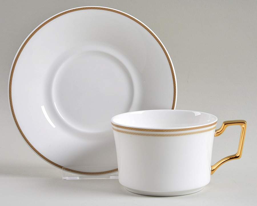 Aidan Gold Flat Cup & Saucer Set by Noritake-1