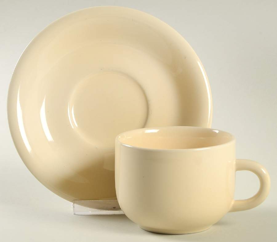 Bravo Vanilla Flat Cup & Saucer Set by Newcor-1