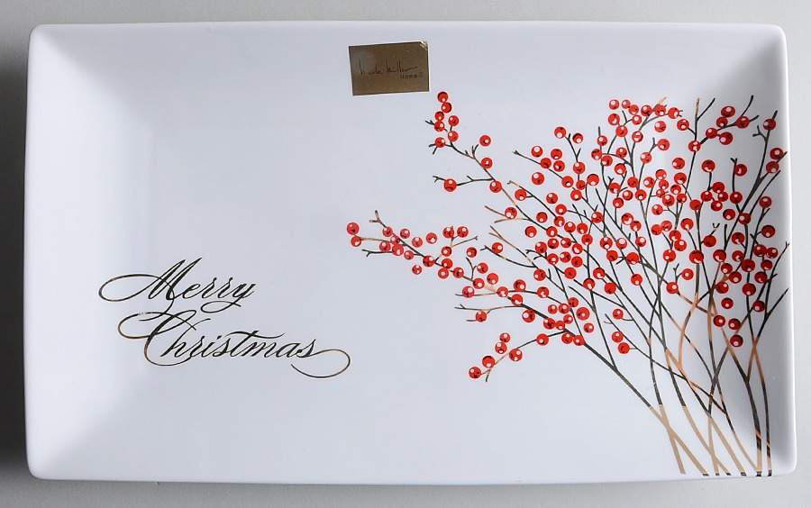Red Berry 14" Rectangular Serving Platter by Grace's Teaware-1