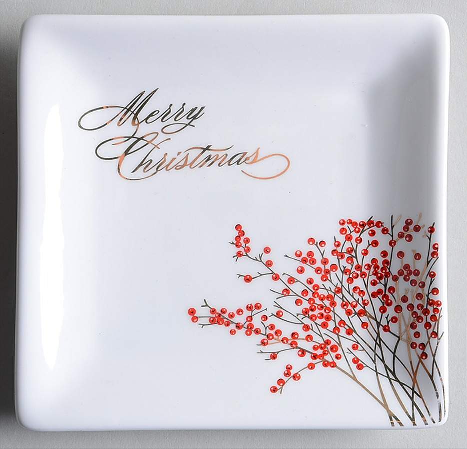 Red Berry Square Appetizer Plate by Grace's Teaware-1