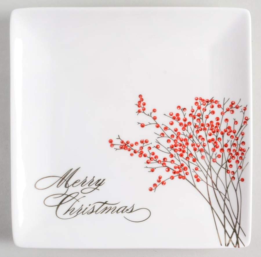 Red Berry Square Salad Plate by Grace's Teaware-1
