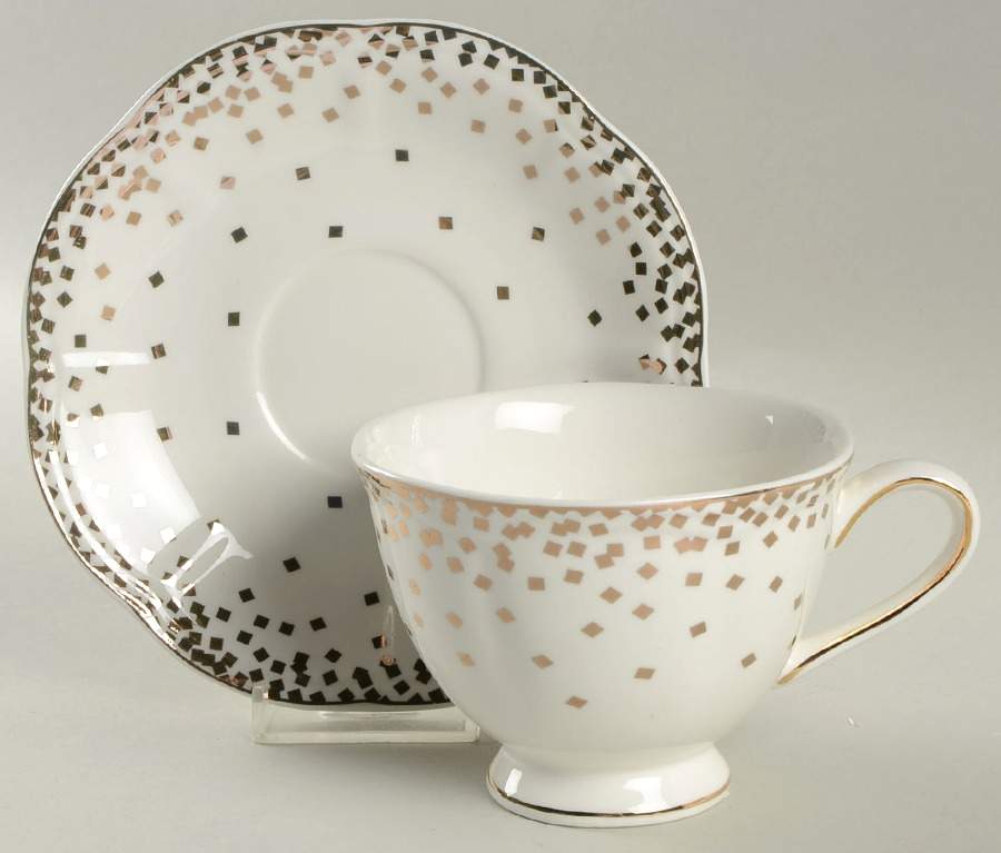 NMH17 Footed Cup & Saucer Set by Nicole Miller Home-1