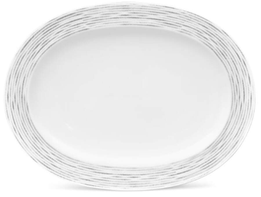 Hammock Grey 14" Oval Serving Platter by Noritake-1