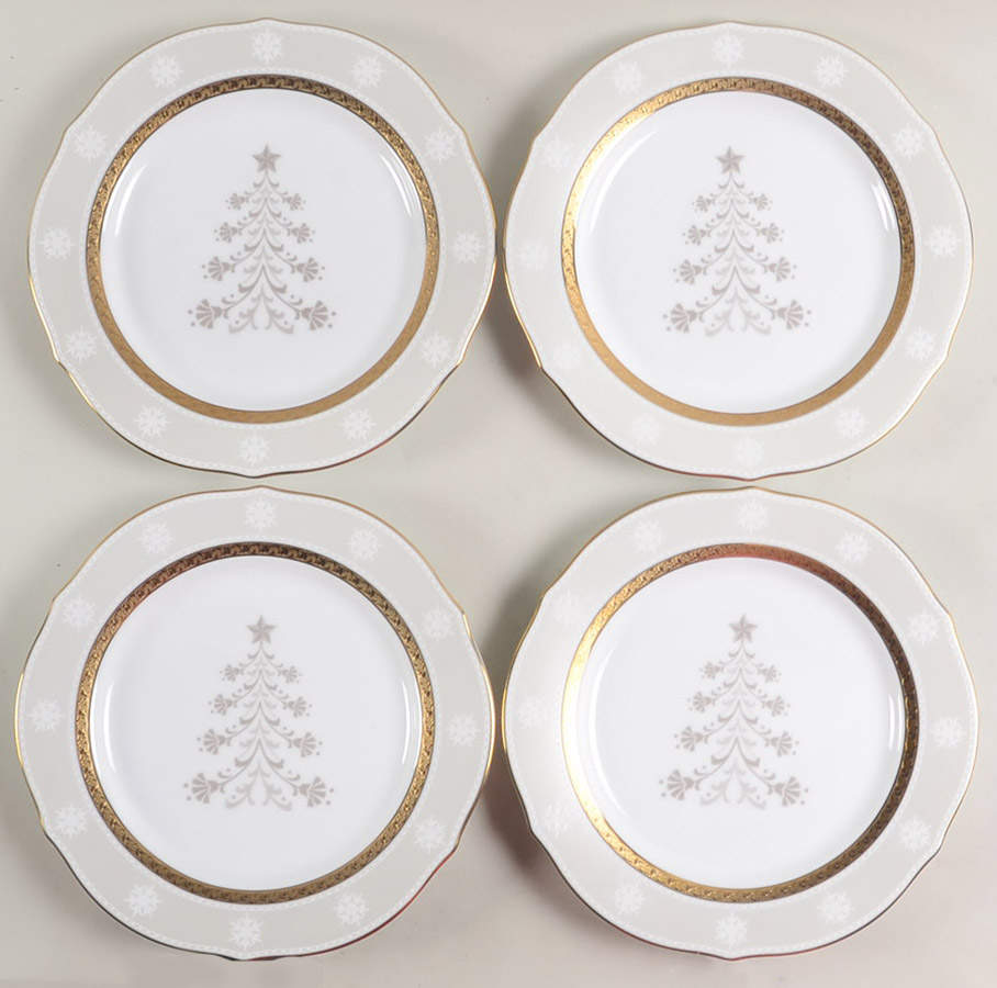 Charlotta Gold Accent Luncheon Plate - Set of 4 by Noritake-1