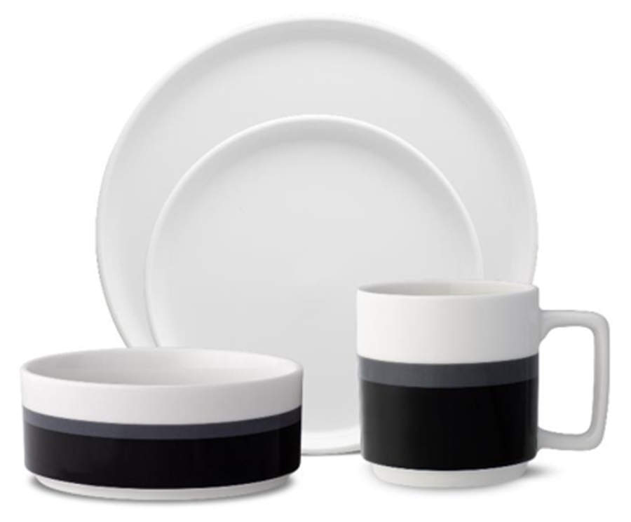 Colorstax Stripe Black Dinner Plate by Noritake-1