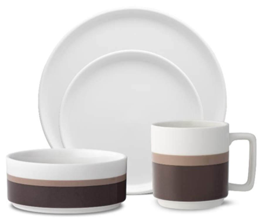 Colorstax Stripe Brown Dinner Plate by Noritake-1