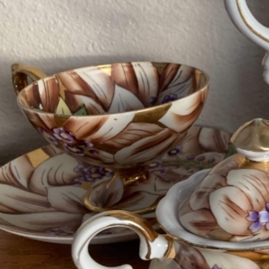 3-588 Footed Cup & Saucer Set by Norleans-1
