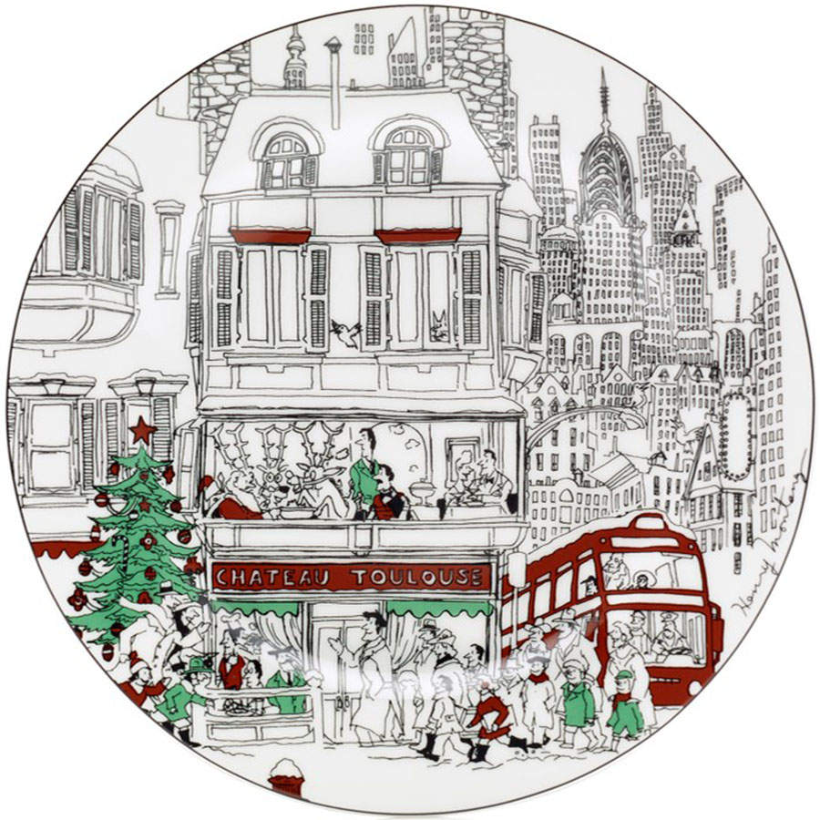 Le Restaurant Christmas Salad/Dessert Plate by Noritake-1