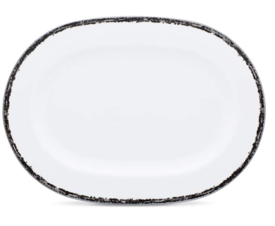 Black Rill 14" Oval Serving Platter by Noritake-1