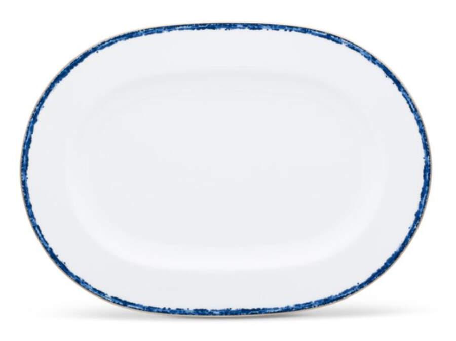 Blue Rill 16" Oval Serving Platter by Noritake-1