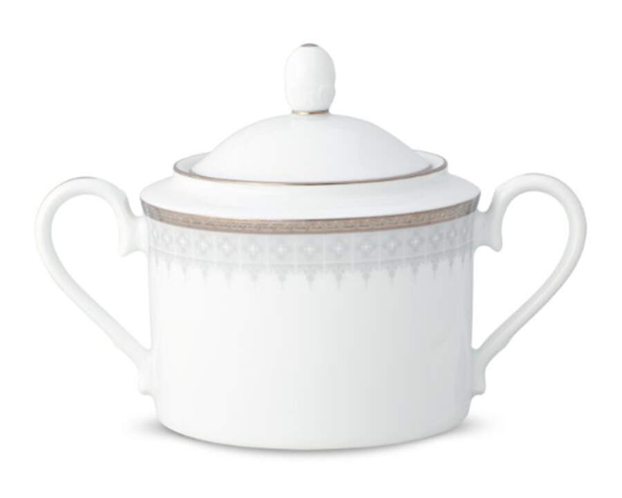 Silver Colonnade Sugar Bowl & Lid by Noritake-1