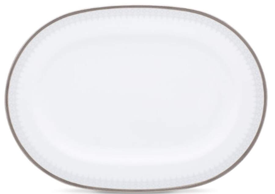 Silver Colonnade 14" Oval Serving Platter by Noritake-1