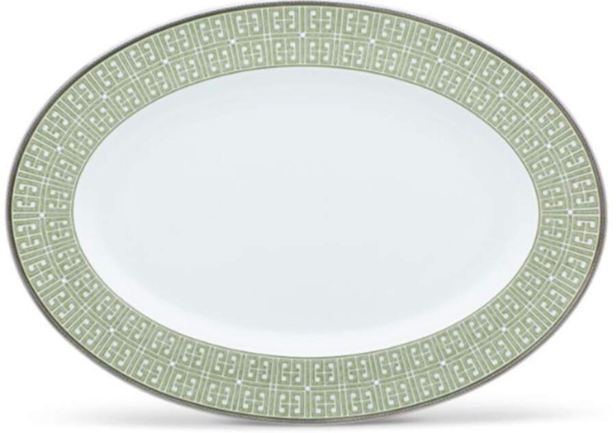 Infinity Green Platinum 16" Oval Serving Platter by Noritake-1