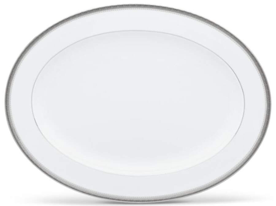 Charlotta Platinum 16" Oval Serving Platter by Noritake-1