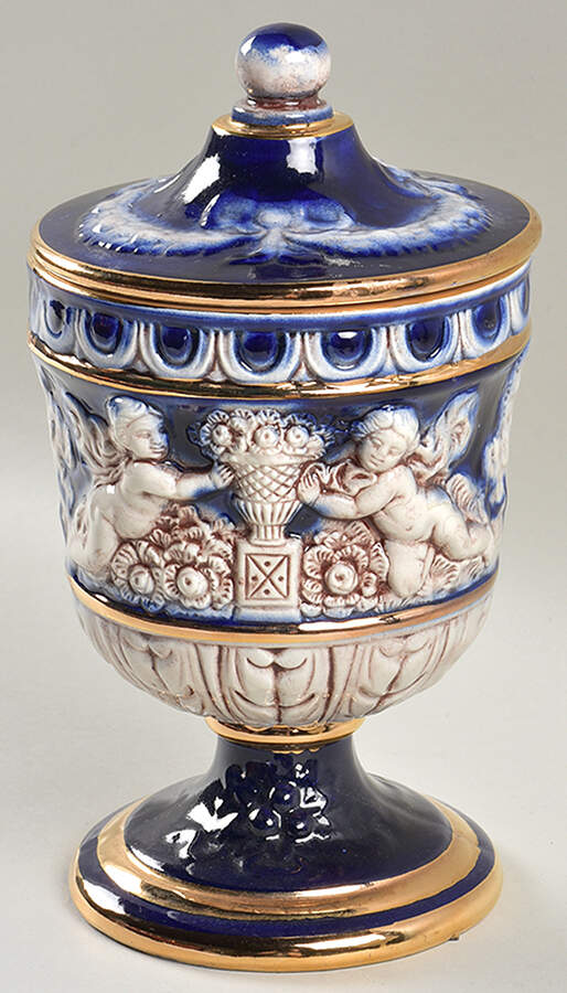 Cherub 9" Footed Urn with Lid by Norleans-1