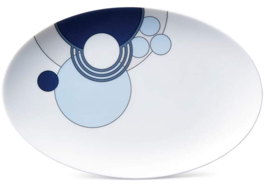 Imperial Cabaret Blue 8" Oval Plate by Noritake-1