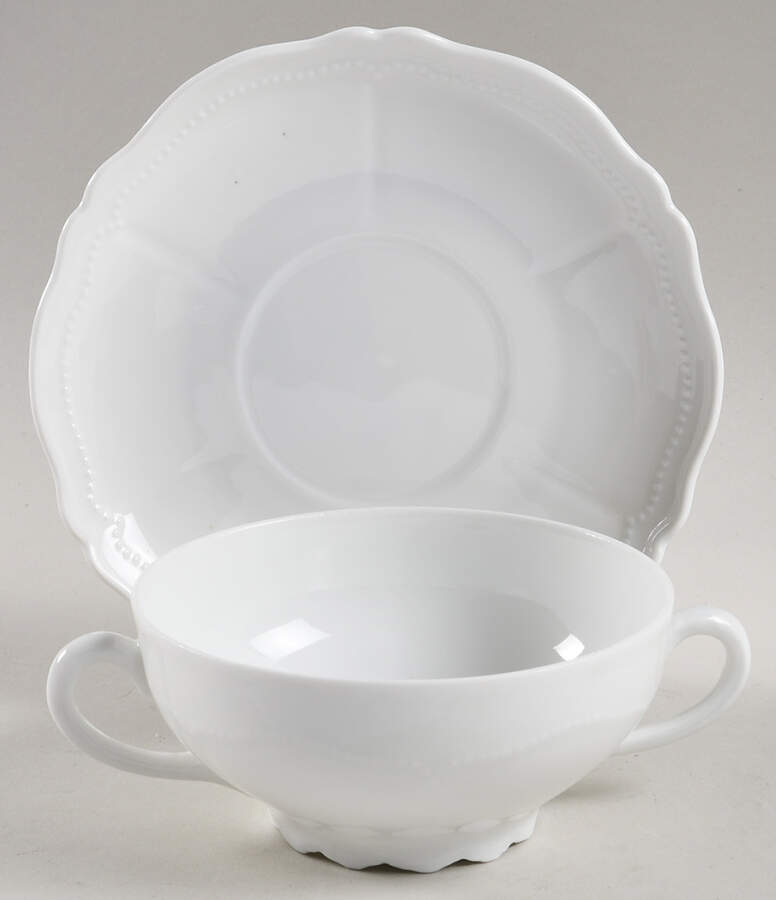 OSG31 Footed Cream Soup Bowl & Saucer Set by Oscar & Edgar Gutherz-1