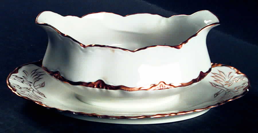 2649 Gravy Boat with Attached Underplate by Oscar & Edgar Gutherz-1