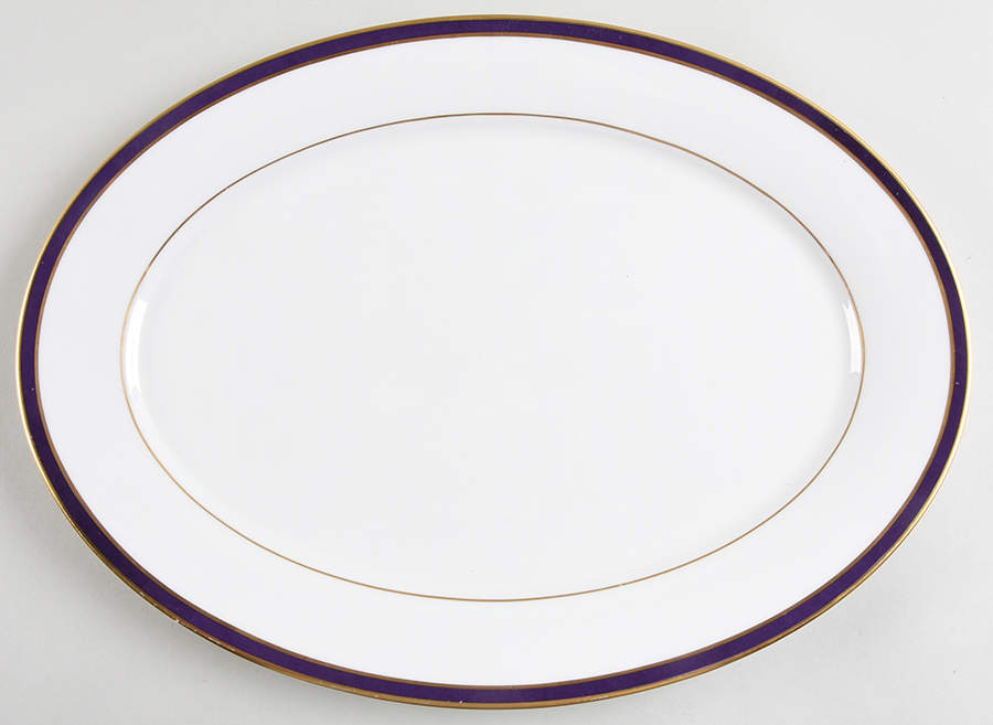 Annapolis Blue 16" Oval Serving Platter by Oxford (Div of Lenox)-1