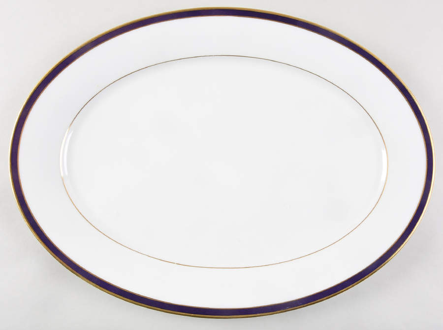 Annapolis Blue 16" Oval Serving Platter by Oxford (Div of Lenox)-1